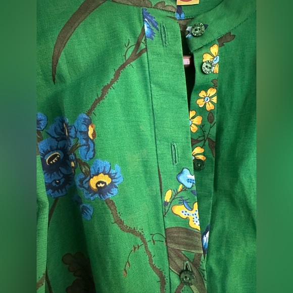 ERDEM Green Asymmetrical Floral Dress - Picture 6 of 7